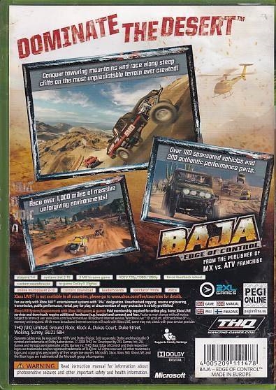 Baja Edge of Control - XBOX 360 (B Grade) (Genbrug)